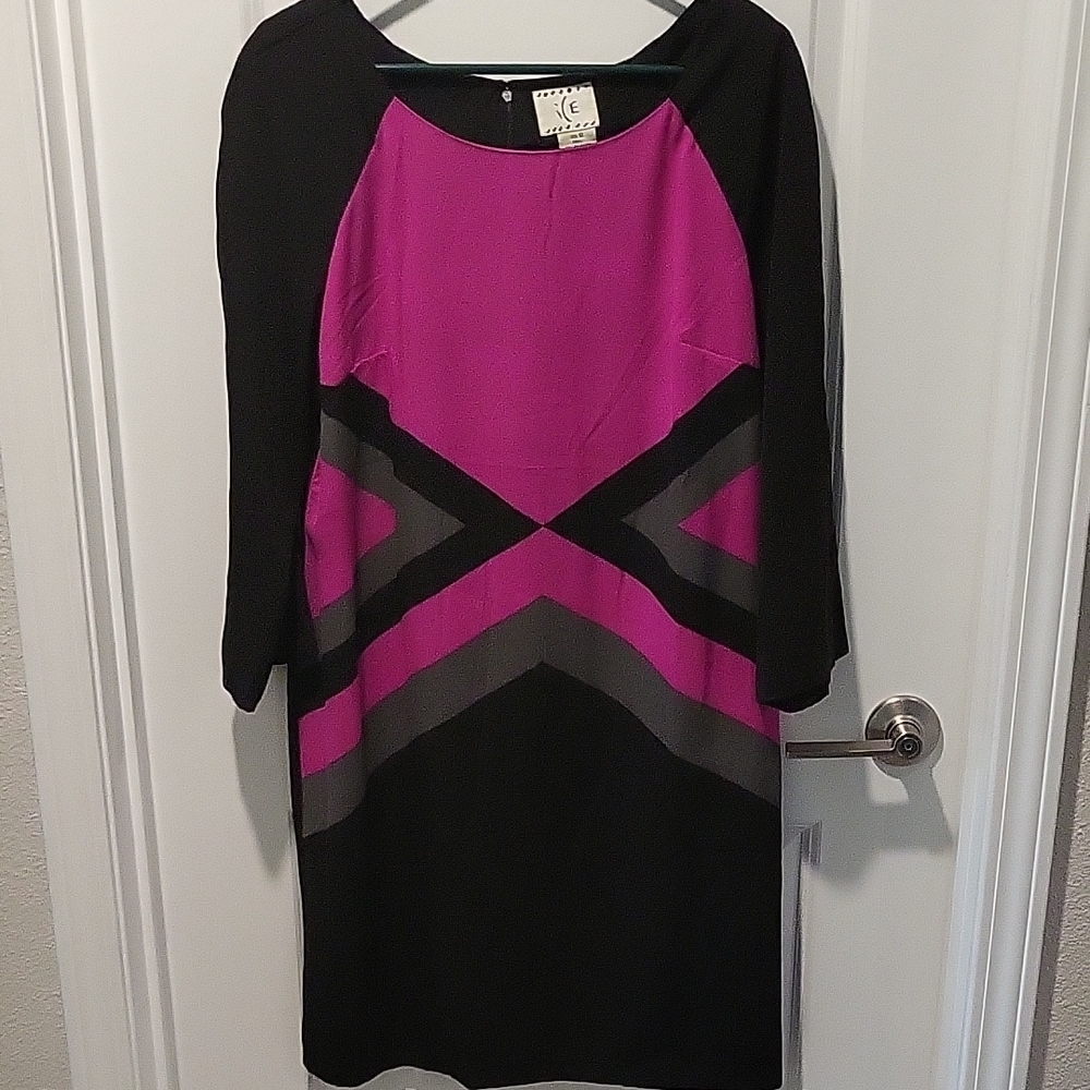 Ice Black and Pink Long Sleeve Dress